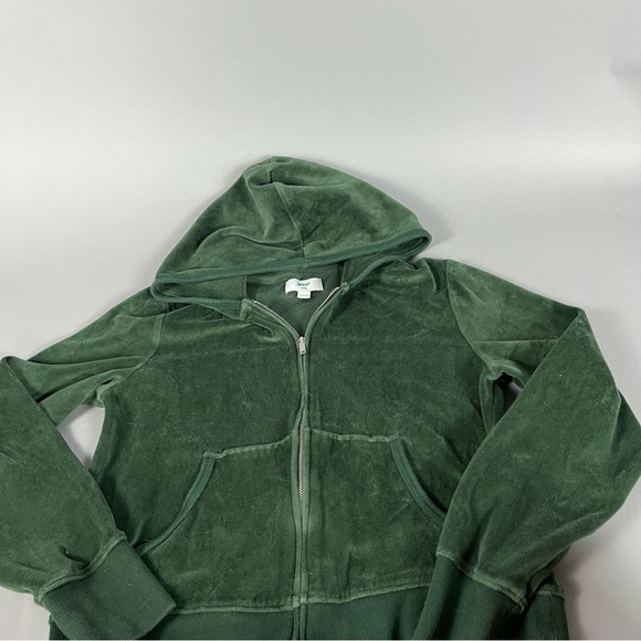 Aerie Green Velour Zip-Up Hoodie - Picture 2 of 4